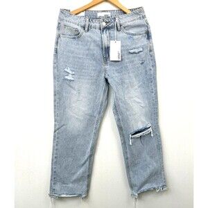 Vervet 28 x 26 Kassie Boyfriend Striaght Distressed Light Wash Jeans Size 6